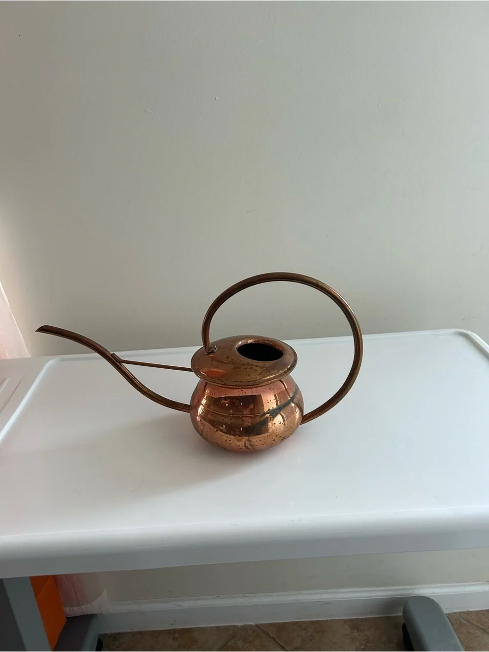 Vintage Tiurkish Copper Watering Can with long Spout
